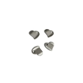 Silvery metal heart pendants - size 10 mm - 4 pieces