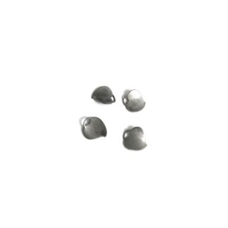 Silvery metal heart pendants - size 11 mm - 4 pieces