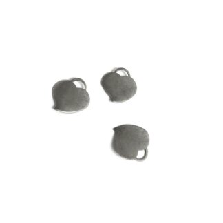 Grey metal heart pendants - size 17 x 18 mm - 3 pieces
