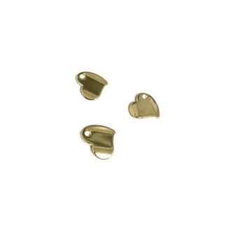 Golden metal heart pendants - size 12.5 x 14 mm - 3 pieces