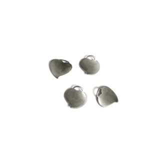 Grey metal heart pendants - size 12.5 mm - 4 pieces