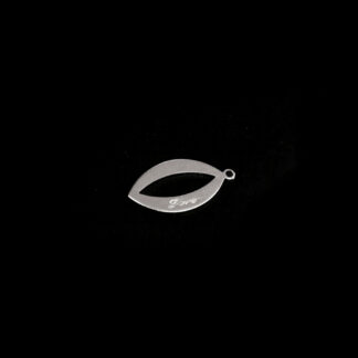 Silvery metal eye Love pendant - size 12 x 23 mm