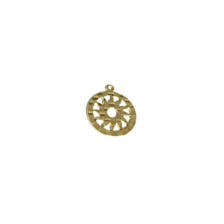 Golden metal round sun pendant - diametre 18 mm