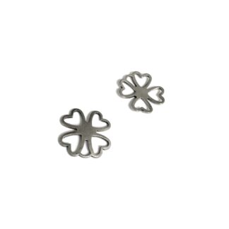 Silvery metal filigree flower pendants - size 17 mm - 2 pieces