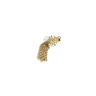 Golden metal chain tassel spiral ball pendant - size 12 x 43 mm