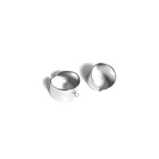 Silvery metal open ring base - size 13 x 19 mm