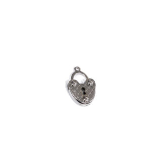 Silvery metal Love padlock pendant - size 13 x 20 mm