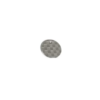 Flat round silvery metal pendant - diametre 14 mm