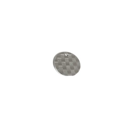 Flat round silvery metal pendant - diametre 14 mm