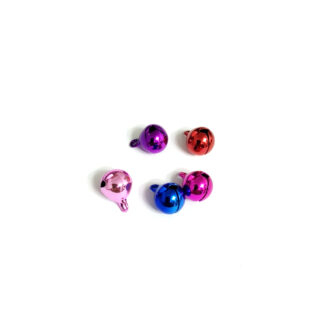Colourful round metal pendant jingle bells - diametre 10 mm - 5 pieces