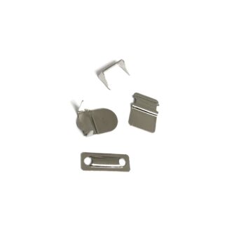 Trouser silvery metal hook and bar set - size 11 x 16 mm