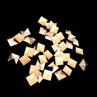 Golden metal faceted square iron-on rhinestones - size 6.5 mm - approximately 174 pieces