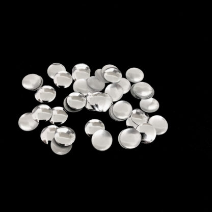 Silvery metal round iron-on rhinestones - diametre 8 mm - weight 10 g