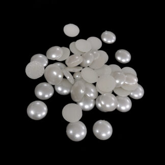 Pearly round flat-back iron-on plastic cabochons - diametre 10 mm - weight 8 g