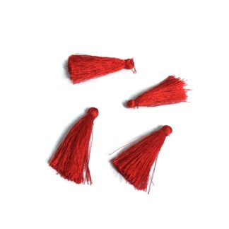 Red tassels - length 42 mm - 4 pieces