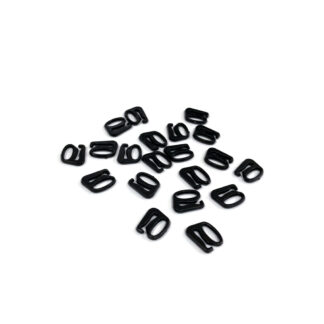 Bra strap adjustment black plastic g-hook - size 8 x 9 mm - 20 pieces