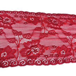 Red flower lace by metre - width 17 cm
