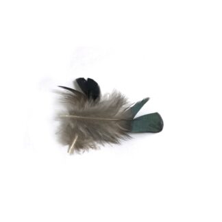 Dark green and brown feather - length 90 mm - 2 pieces