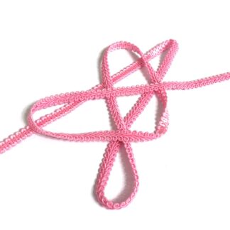 Flat light pink lace trim by metre - width 8 mm