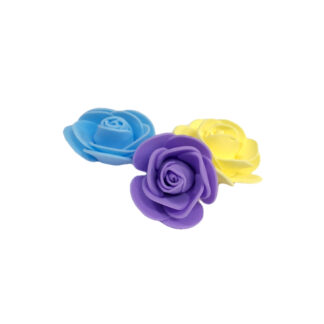 Multi-coloured foam flowers - size 30 mm - 3 pieces