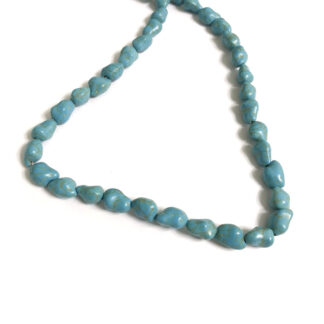 Turquoise green stone beads by strand - size 9 x 13 mm - length 40 cm