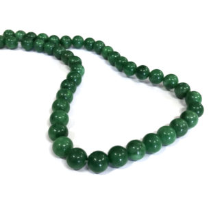 Round green stone beads by strand - diametre 10 mm - length 39 cm