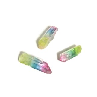 Rainbow quartz crystal stone bead - size 8.5 x 31.5 mm