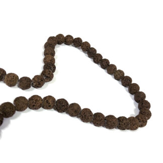 Round brown lava beads by strand - diametre 8 mm - length 38 cm