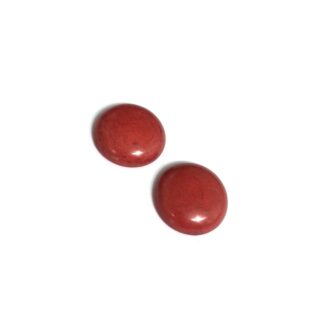 Flat round crackle red stone cabochons - diametre 24 mm - 2 pieces