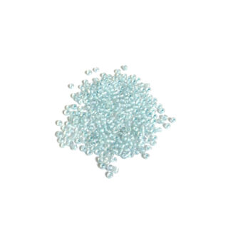 Iridescent round light bluish green seed beads - size 3 mm - weight 50 g