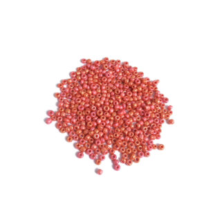 Iridescent pink orange round seed beads - size 2.3 mm - weight 50 g