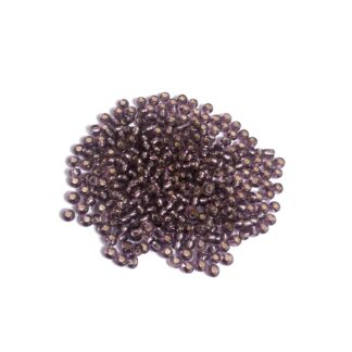 Round silvery purplish brown seed beads - size 3.5 mm - weight 50 g