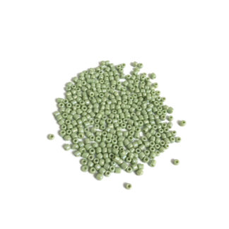 Iridescent round greyish light green seed beads - size 3 mm - weight 50 g