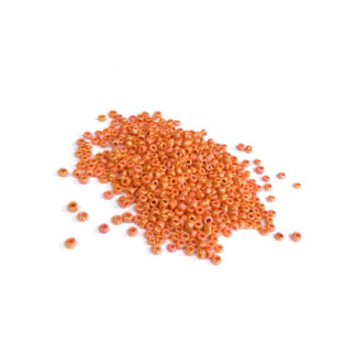Iridescent pink orange round seed beads - size 2.3 mm - weight 50 g