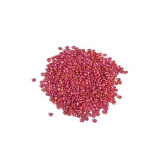 Iridescent reddish pink round seed beads - size 2 mm - weight 50 g