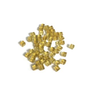 Brownish yellow cube seed beads - size 4.5 mm - weight 50 g