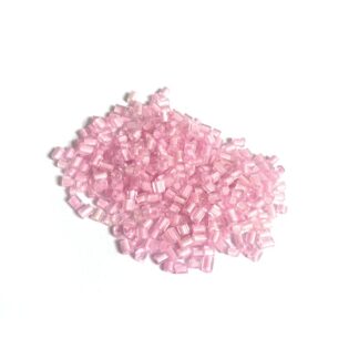 Light pink bugle seed beads - size 2.5 x 3.5 mm - weight 50 g