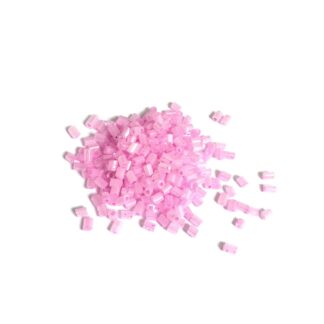 Light pink bugle seed beads - size 3 mm - weight 50 g