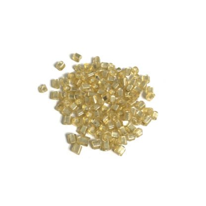 Faceted golden yellow seed beads - size 4 mm - weight 50 g