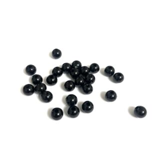 Pearly round black loose beads - diametre 6 mm - weight 50 g