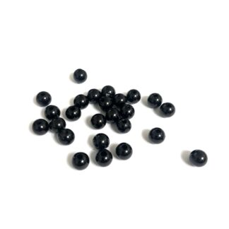 Pearly round black plastic beads - diametre 8 mm - weight 5.5 g