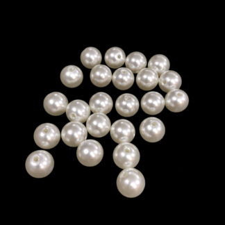 Pearly round cream white beads - diametre 14 mm - approximately 33 pieces