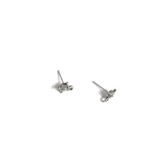 Silvery metal pendant earring studs - size 10 x 15 mm - 4 pieces