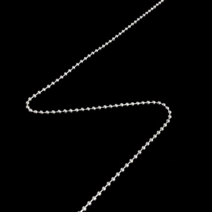 Silvery metal ball chain by metre - diametre 2 mm