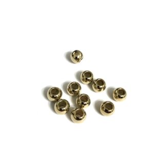 Large hole golden plastic beads - diametre 10 mm - 10 pieces