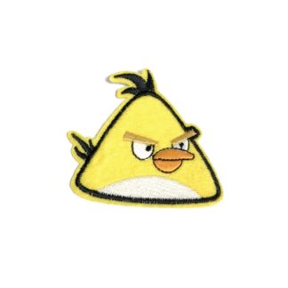 Yellow black and white Angry Bird iron-on garment sticker by piece - size 65 mm