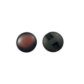 Dark brown round wooden button - diametre 18 mm