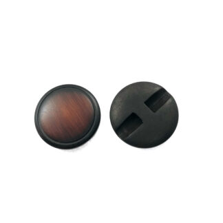 Dark brown round wooden button - diametre 25 mm