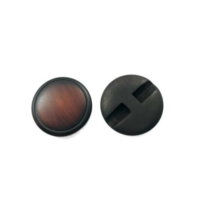 Dark brown round wooden button - diametre 25 mm