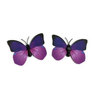 Pink and blue plastic butterfly with magnet - size 40 х 60 mm